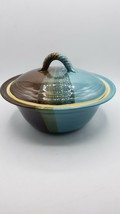 Neher Clay in Motion Handmade Ceramic Bowl with Lid and Handle in Ocean Tide - A - £27.88 GBP