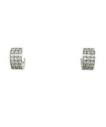 Sterling Silver Simulated Diamond Huggie Earrings 4.2g - £73.25 GBP