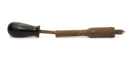 Vintage Primitive Copper Soldering Iron Tool Wood Handle Copper Tip  - £9.15 GBP