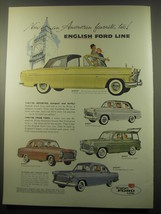 1959 Ford Ad - Consul Convertible, Prefect Sedan, Escort Station Wagon, Anglia - £11.96 GBP
