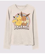 Girls&#39; Medium Pokémon Pikachu and Eevee Long Sleeve Graphic T-Shirt - Iv... - $12.99