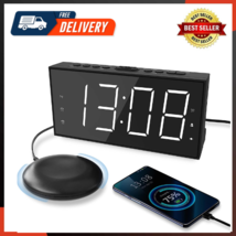 Super Loud Alarm Clock With Bed Shaker For Heavy Sleeper, Dual Vibrating Alarm - £23.14 GBP
