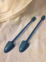 Pair of Wooden Shoe Stretchers Blue approx. 11-1/2 inches Unique Vintage - £9.99 GBP