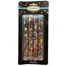 Paper Confetti in Tubes Multicolor with Shimmer Stars 4 Pack Party Suppl... - $77.47 MXN