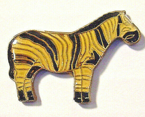 Zebra African Equine Pin Vintage 80's Zoo Animal Lapel Hat Tac Enamel ...
