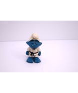 Vintage Smurf PVC Figure 1981 Judo Smurf White Outfit w Black Belt Schle... - $15.28 CAD