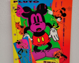 Vintage Disney Mickey Mouse Electric 3-Ring Portfolio Folder 90s Mead Neon - £6.11 GBP