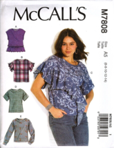 McCall's M7808 Misses 6 to 14 Easy Tops Sewing Pattern Uncut New - £10.95 GBP