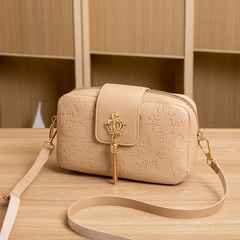 Luxury Brand Tassel Small Messenger Bag for Women Cute Print Casual Fema... - $18.90