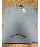 111 State V-Neck Sweater Lightweight - Light Blue - Men&#39;s Large - Black ... - $29.65