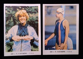 T. CAULKINS - USA ✱ Olimpic Games Top Swimmer ~ 2 Rare VTG Portuguese Stickers - £43.92 GBP