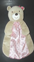 Carters Just One You Baby Security Blanket Monkey Rattle brown tan pink dots - $20.78