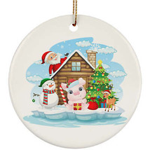 Funny Pig Santa Merry Christmas Ornament Gift Home Decor For Animal Lover - £11.67 GBP