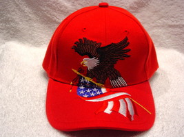 Eagle Holding American Flag Usa Baseball Cap ( Red ) - £9.05 GBP