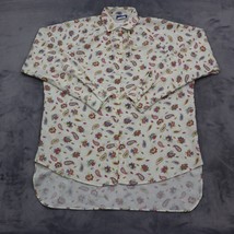 Bold Spirit Shirt Womens S Multicolor Long Sleeve Collar Paisley High Low Hem - £17.89 GBP