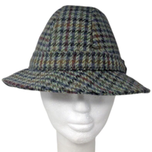 VTG Glen Eske Donegal Tweed Irish Walking Bucket Hat Mens Sz M Houndstooth Wool - $29.99