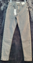 Topshop Jeans Womens Size 4 Gray Denim Cotton Pockets Skinny Leg Flat Front - £17.93 GBP