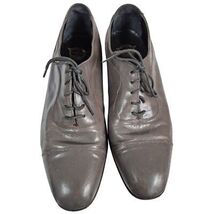 Vtg Florsheim Gray Leather Cap Toe Dress Shoe Flexible Insole Laceup Sz ... - $42.77