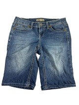 YMI Jeans Denim Shorts  Juniors Size 3 Stretch Blue Embellished Back Poc... - £11.48 GBP