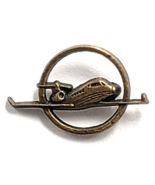 Vintage Airplane Jet  In Circle Pin Aviation Bronze Tone Tie Tack Transp... - $240.91 MXN