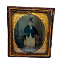 VTG AMBROTYPE Photo of a Proper Young Woman Girl Daguerreotype Case  1850s Gift - £59.62 GBP