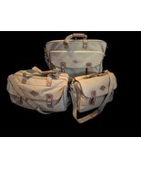 VTG 80s Atlantic Luggage Set Duffle, Garment &amp; Carry-on Bag Canvas Faux ... - $2,287.47 MXN