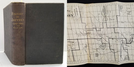 1881 Antique Jaffrey Nh History W Foldout Map Genealogy Register - £237.13 GBP