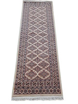 Utility Room Runner Rug Ivory 2 ft 6 in x 7 ft Jaldar 28 x 78 in Wool and silk - £306.43 GBP