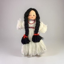Native American Yarn Doll Southwestern Folk Art Celluloid Rubber Face Ha... - $15.68