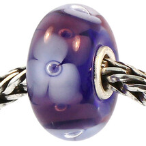 Authentic Trollbeads Glass 61339 Double Flower RETIRED - £12.15 GBP