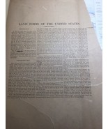Geologic Atlas of the United States Folio LAND FORMS OF THE US 1894 - $54.04 CAD