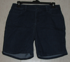 Nwt Womens $45 Christopher &amp; Banks Five Pocket Dark Wash Denim Short Size 12 - $32.68