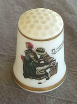 Collectible Danbury Mint Porcelain Thimble - Norman Rockwell - Going Steady - £15.63 GBP