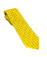 BURBERRY LONDON YELLOW Golden Sheen SILK TIE Slanted Striped Geometric P... - $42.75