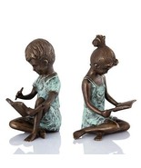 7 x 4.5 x 4 in. Boy &amp; Girl Bookends Pair, Brass - £175.75 GBP