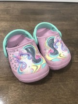 Crocs Unicorn Shoes Girls Sz 5 Fun Lab Clogs Pink Sandal Slip On 205001 Toddler - £10.37 GBP