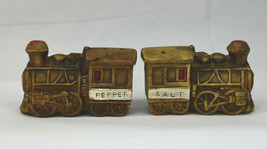 Vintage Train Locomotives Figural Salt And Pepper Shakers  - $14.95