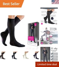 Stylish Black Compression Socks for Men, 15-20 mmHg Calf High - Comforta... - $60.00