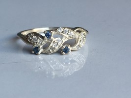925 sterling silver rings,rings,handmade rings,anniversary rings,sapphire rings, - £89.85 GBP