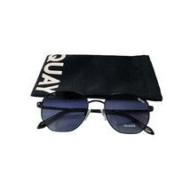 Quay Australia Big Time Round Sunglasses Black Navy Polarized 48MM - $83.16