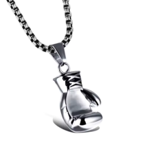 Boxing Gloves Pendant Necklace for Men – Stainless Steel Punk Chain Jewe... - $176.18 MXN