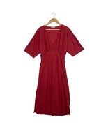 Zara Dress Womens Small Brown Rust Midi V Neck Short Dolman Sleeve Boho ... - $518.31 MXN