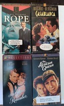 Lot of 4 Classic VHS MOVIES casablanca , the african Queen , rope , an a... - £3.92 GBP
