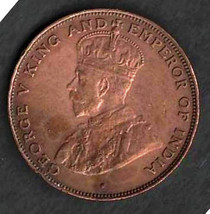 HONG  KONG  1926 Fine Bronze  Smooth  Round Coin 1 Cent  KM # 16 George V - $3.50