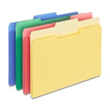 Staples Colored Top-Tab File Folders 3 Tab Assorted Colors Letter Size 2... - £13.78 GBP