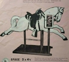 Cow Pony Ride FLYER Original Amusement Kiddie Horse Art Print 1950&#39;s All-Tech - £42.15 GBP