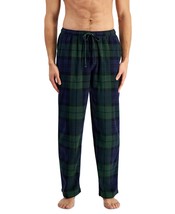 Club Room Men&#39;s Fleece Blackwatch Pajama Pants Navy/Green-Medium - £14.94 GBP