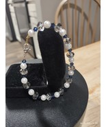 Bracelet, new, dark blue beads with hook fastener - $171.06 MXN