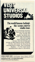 1974 Universal Studios Advertisement Hollywood Movie Tour Vintage DWX10A - €17,16 EUR