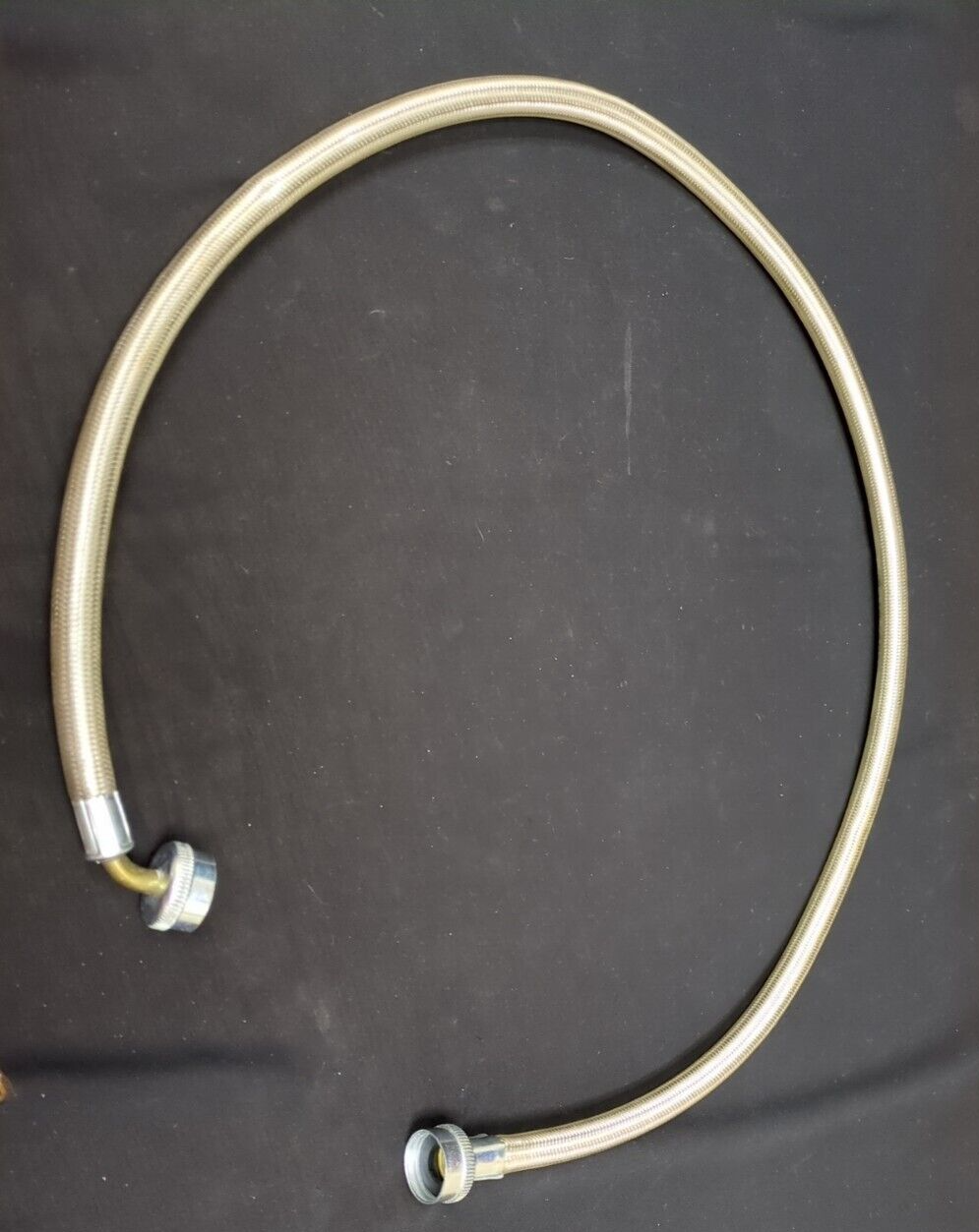 (SINGLE) GE 4&#39; Universal Stainless Steel Washer Hose w/ 90° Elbow PM14X1... - $2.23